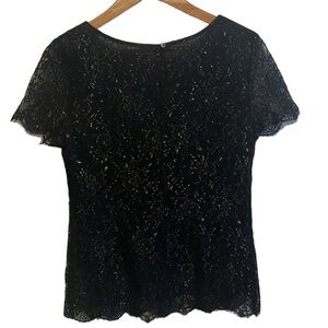 Velvet lace black top